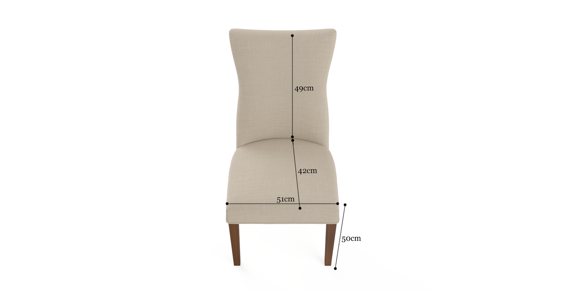 Brosa Zoe Set of 2 Dining Chairs (French Beige)