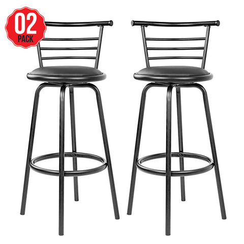 Artiss Bar Stool Metal Backrest 2 Pack - Auzzistore