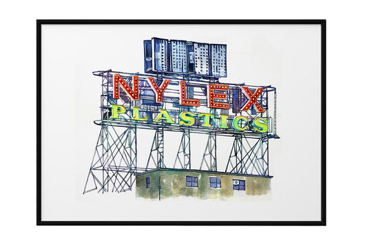 Nylex Sign Richmond Melbourne Painting Wall Art B1 Black Frame (70 x 100)