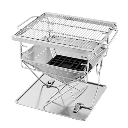 Grillz Camping Fire Pit BBQ Portable Folding Stainless Steel Stove Outdoor Pits Auzzi Store