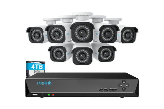 Reolink 16 Channel NVR with 8 x 4K Security Cameras System (4TB) (RLK16-800B8-AI)