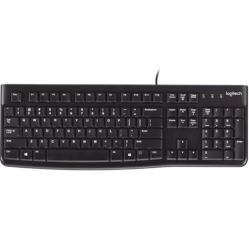 LOGITECH K120 Keyboard Quiet typing Spill-resistant Durable keys Thin profile Curved space bar Adjustable tilt legs | Auzzi Store