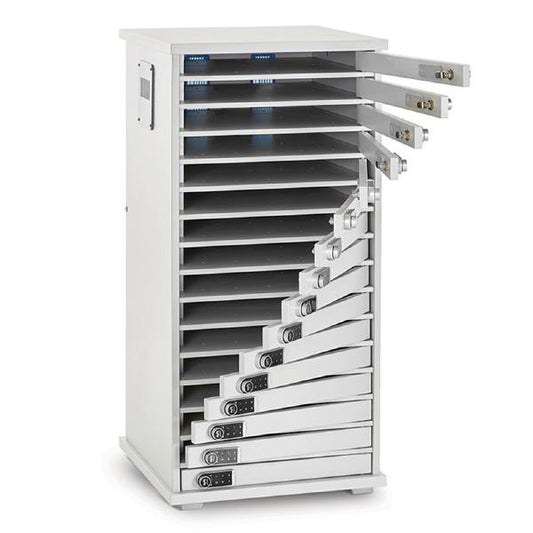LapCabby Lyte 16 Multi Door | 16-Device Static AC Charging Locker for Laptops, Tablets & Chromebooks up to 15" - Horizontal