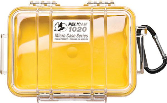 Pelican 1020 Micro Case - Clear with Yellow