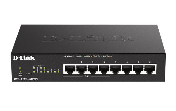 D-Link 8-Port Gigabit Smart Managed PoE Switch with 4 PoE ports (80W PoE budget)