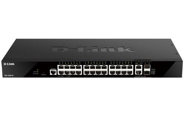 D-Link 28-Port Gigabit Smart Managed Stackable Switch with 24 1000Base-T and 4 10Gb Ports