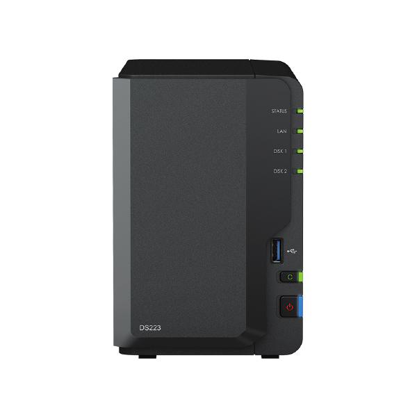 Synology DiskStation DS223 2-Bay 3.5" Diskless 1xGbE NAS (Tower) (HMB), Realtek RTD1619B quad-core 1.47Hz, 2GB RAM, 3xUSB3.2