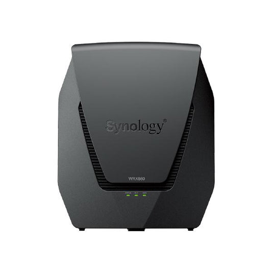 Synology WRX560 Dual-band Wi-Fi 6 Router with a quad-core 1.4 GHz processor and 512 MB of DDR4