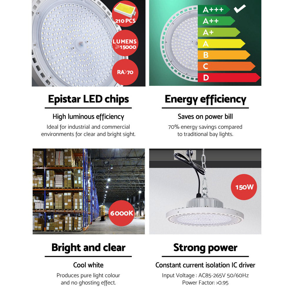 Leier LED High Bay Lights Light 150W Industrial Workshop Warehouse Gym WH | Auzzi Store