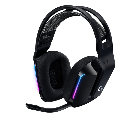 Logitech G733 Lightspeed Wireless RGB Gaming Headset Black USB, Frequency Response: 20 Hz-20 KHz - Detchable Cardioid Unidirectional Microphone | Auzzi Store