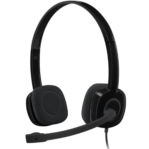 Logitech H151 Stereo Headset Light Weight Adjustable Headphone with Microphone 3.5mm jack In-line audio controls Noise-cancelling | Auzzi Store