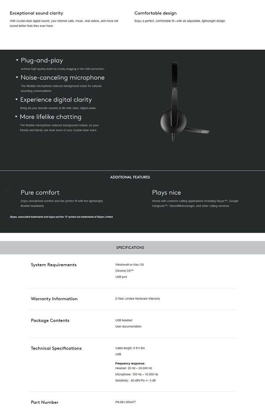 Logitech H340 USB Headset (981-000477) | Auzzi Store