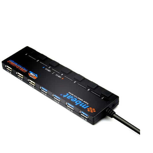 MBEAT 7-Port USB 3.0 & USB 2.0 Powered Hub Manager with Switches - 4x USB 3.0 with 5Gbps/3x USB 2.0 with 2.4Ghz(480Mbps)/Super Fast Hub Manager | Auzzi Store