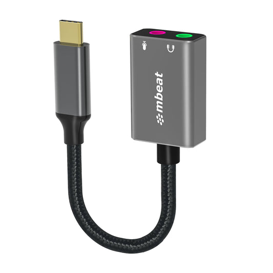 MBEAT Elite USB-C to 3.5mm Audio and Microphone Adapter - Adds Headphone Audio and Microphone Jack to USB-C Computer, Tablet Smartphone Devices - Spa | Auzzi Store
