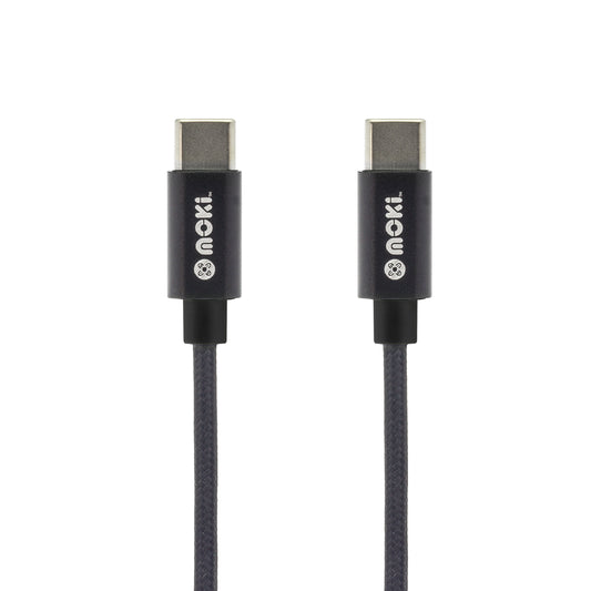 MOKI Braided Type-C to Type-C SynCharge Cable - 90cm/3ft - Black | Auzzi Store