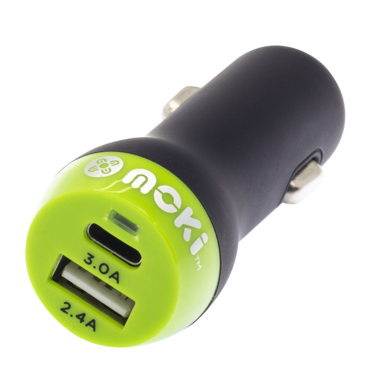 MOKI Car Charger + (Type-C + USB) 3.0 RapidCharge - Black | Auzzi Store