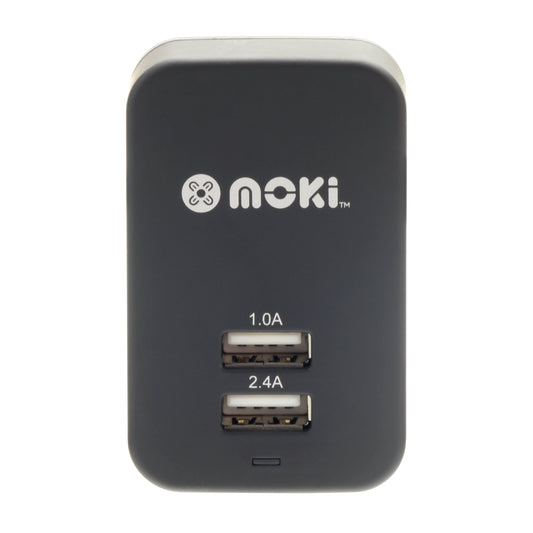 MOKI Dual USB Wall Charger Black | Auzzi Store