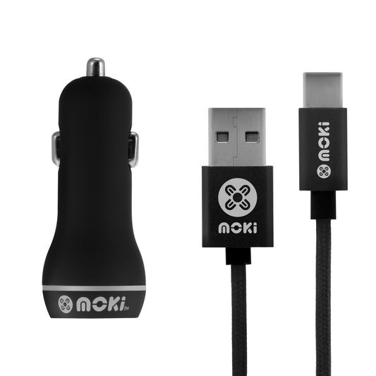 MOKI Type-C SynCharge Braided Cable + Car Charger | Auzzi Store