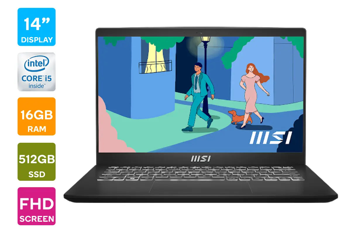 MSI Modern 14 C12M-215AU 14" Full HD i5 Laptop with Windows 11 Home (16GB, 512GB)