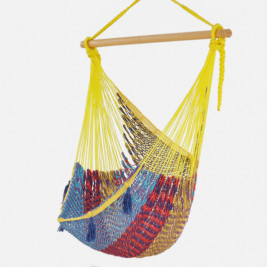 Mayan Legacy Extra Large Outdoor Cotton Mexican Hammock Chair in Confeti Colour | Auzzi Store