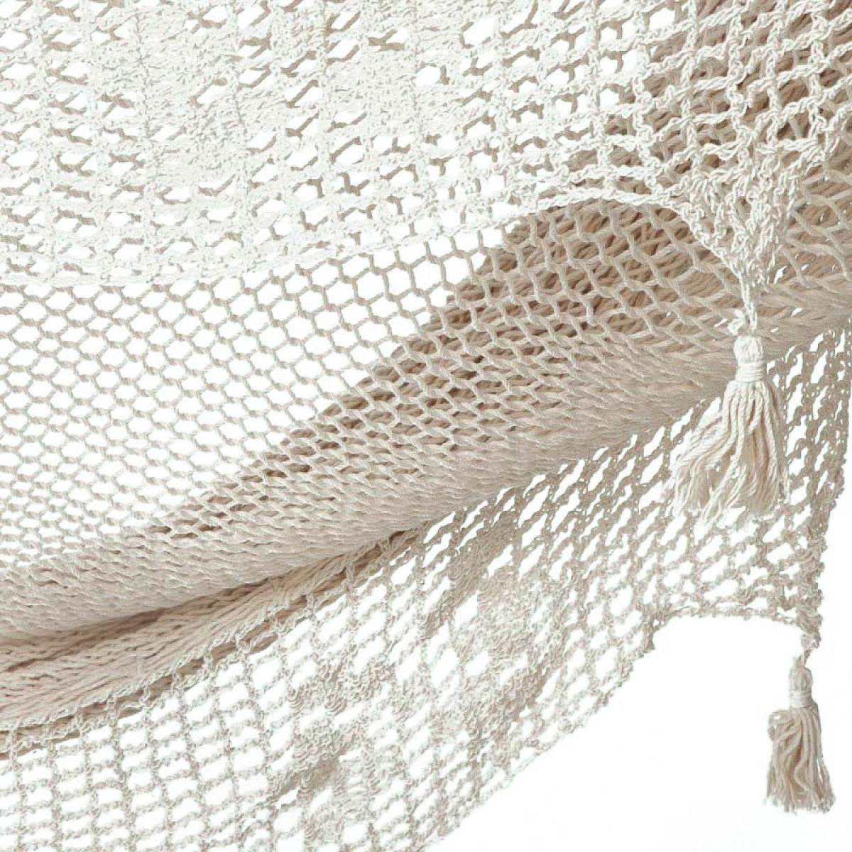 Mayan Legacy King Size Deluxe Outdoor Cotton Mexican Hammock in Cream Colour | Auzzi Store
