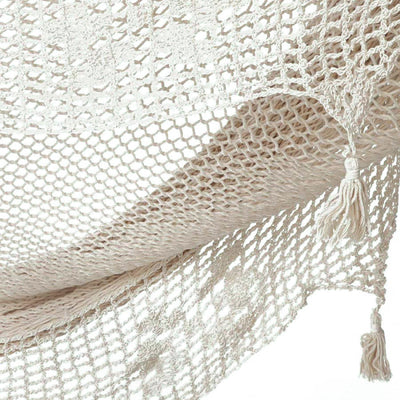 Mayan Legacy Queen Size Deluxe Outdoor Cotton Mexican Hammock in Cream Colour