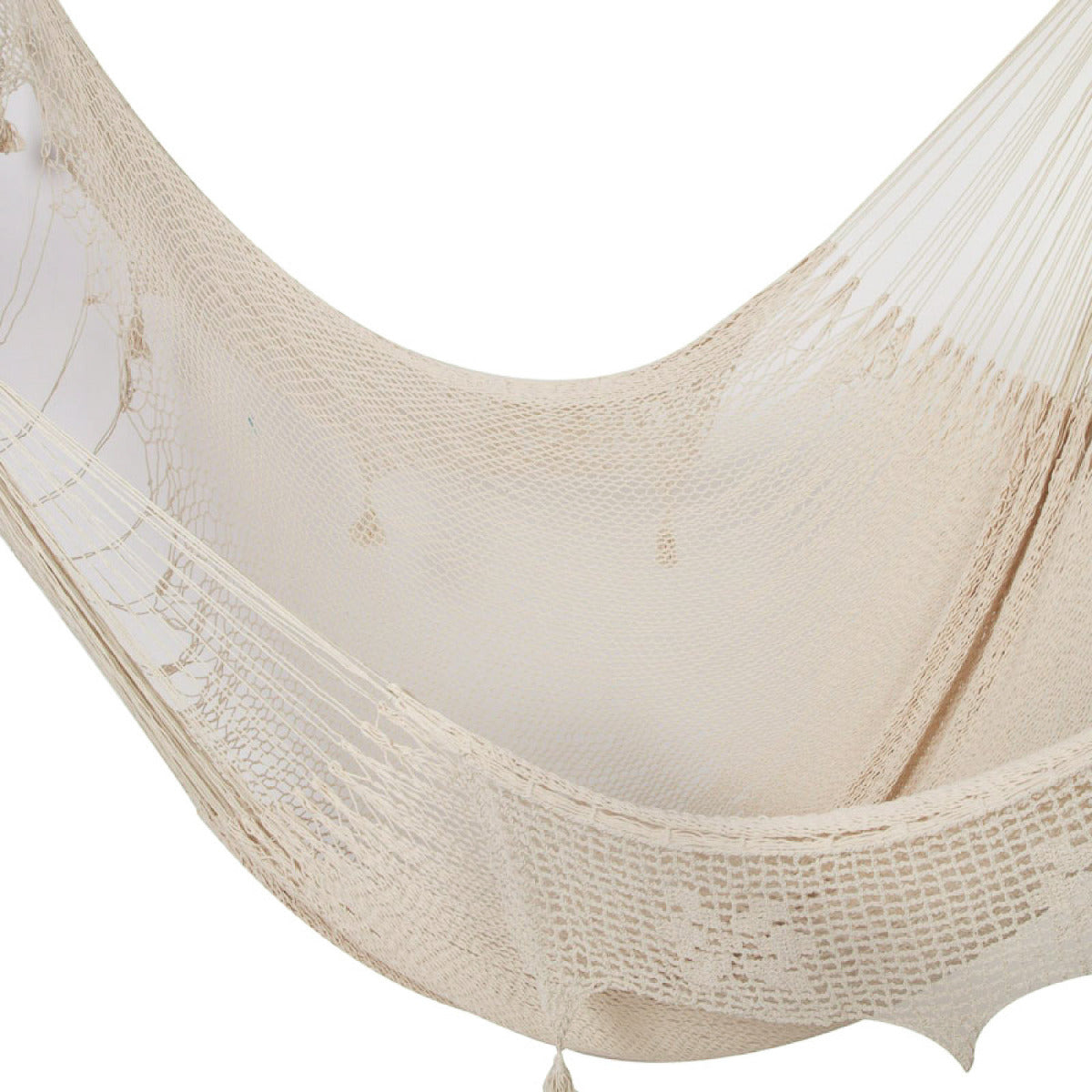 Mayan Legacy Queen Size Deluxe Outdoor Cotton Mexican Hammock in Cream Colour | Auzzi Store