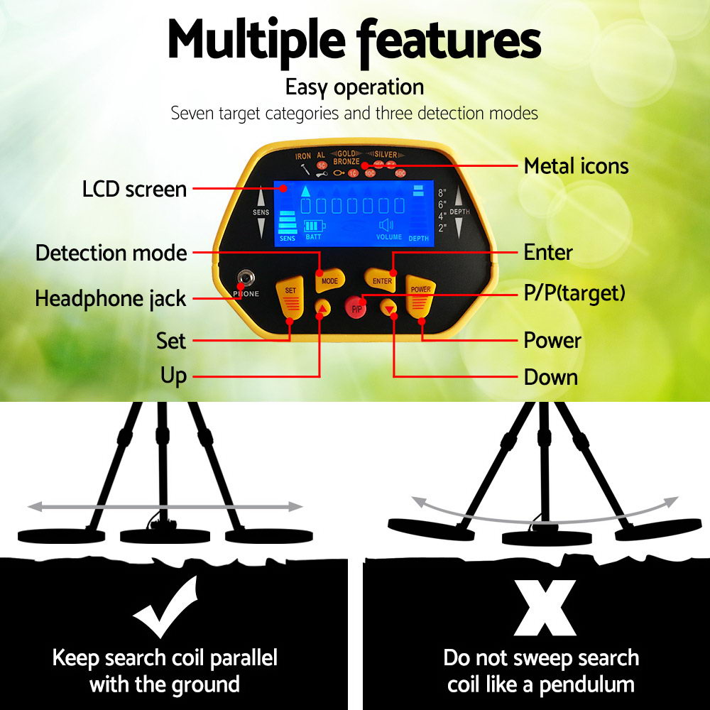 Metal Detector Pinpointer Deep Sensitive Searching Treasure Gold Hunt Digger 180MM | Auzzi Store