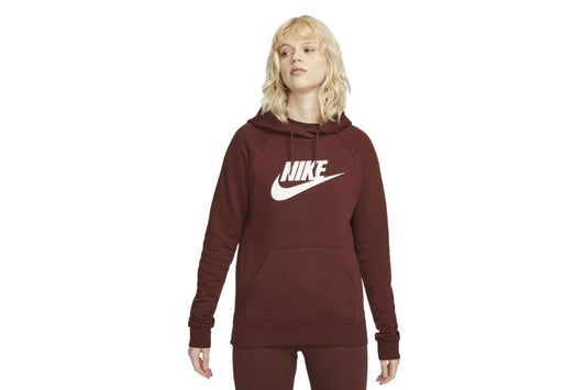 Nike Women's Sportswear Essential Fleece Hoodie (Bronze Eclipse/White, Size XL)