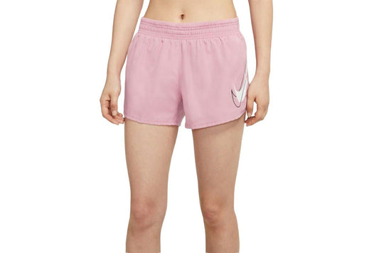 Nike Women's Dri-FIT Swoosh Run Shorts (Elemental Pink/Elemental Pink/Reflective Silver, Size XL)