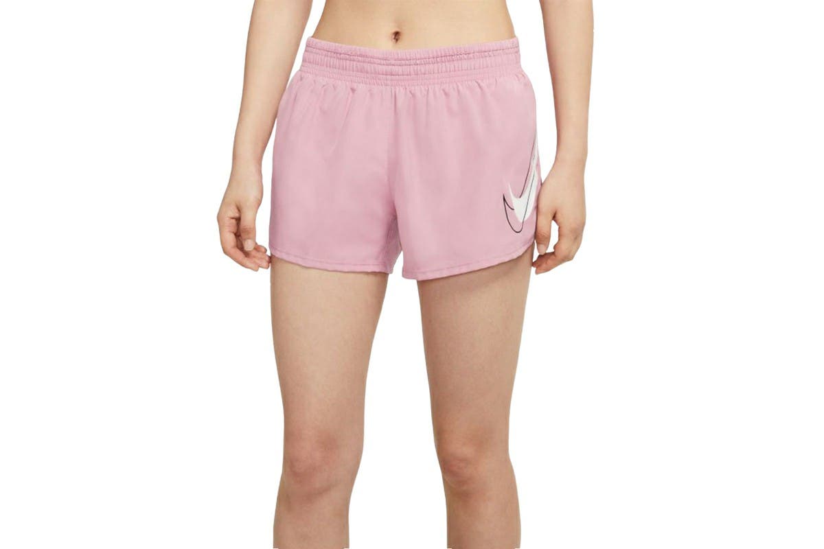 Nike Women's Dri-FIT Swoosh Run Shorts (Elemental Pink/Elemental Pink/Reflective Silver, Size XL)