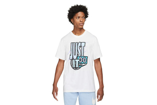Nike Men's Sportswear High Summer Just Do It Tee (White, Size XL)