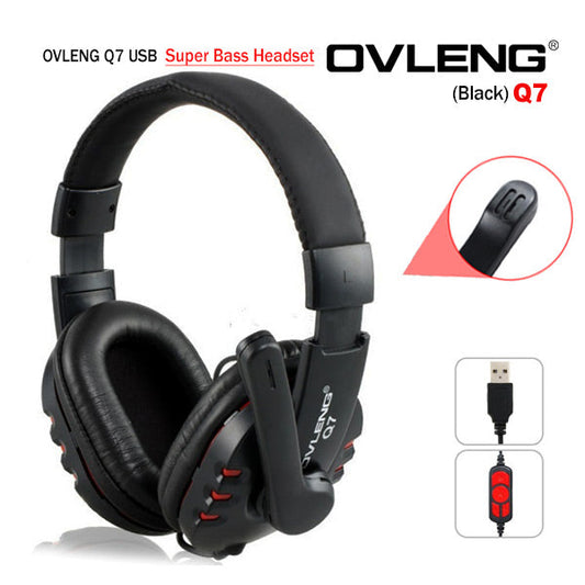OVLENG Q7 USB Computer Headphones with Mic and Volume Control | Auzzi Store