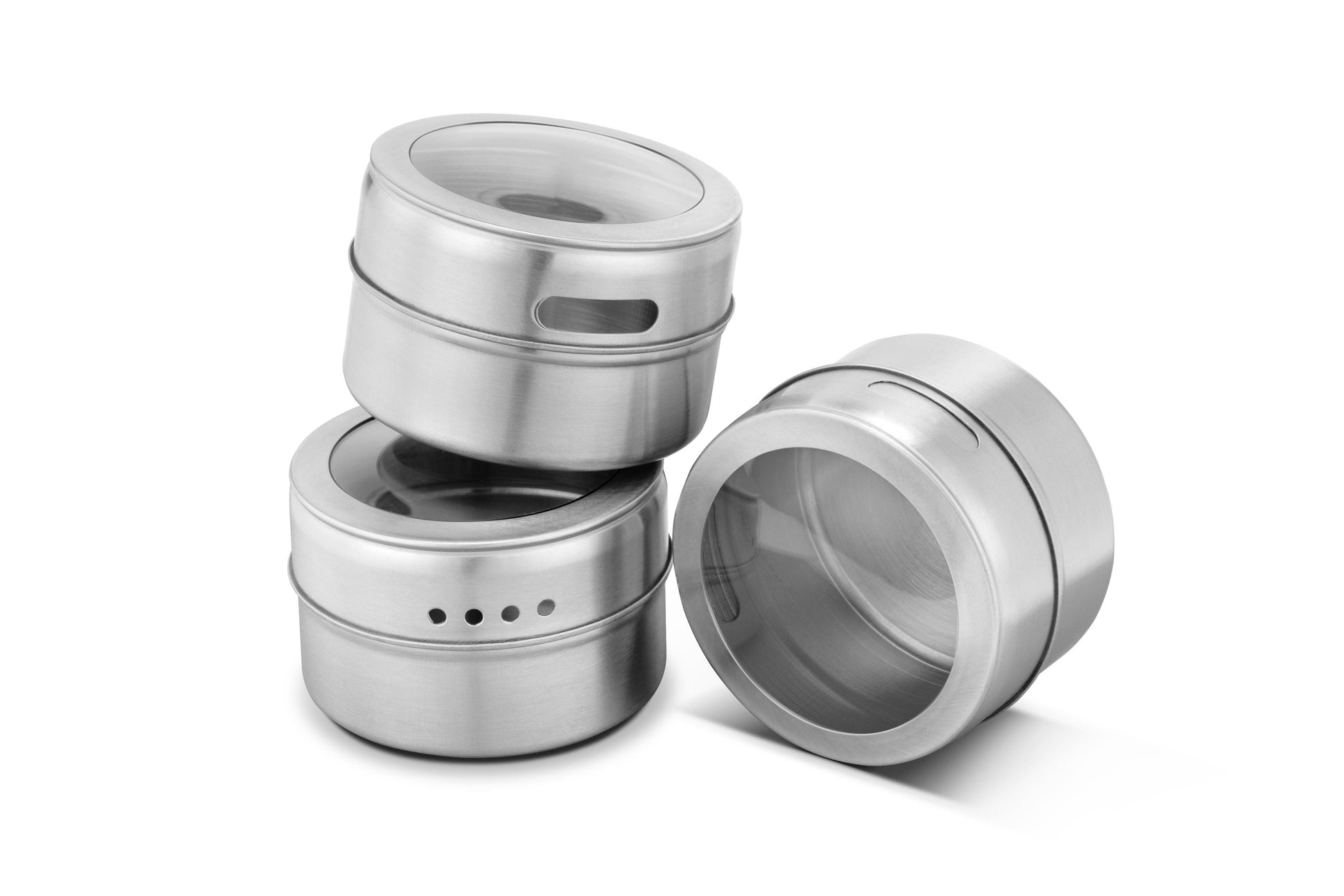 Ovela Magnetic Spice Tins with Wall Plate Racks (12 Piece)