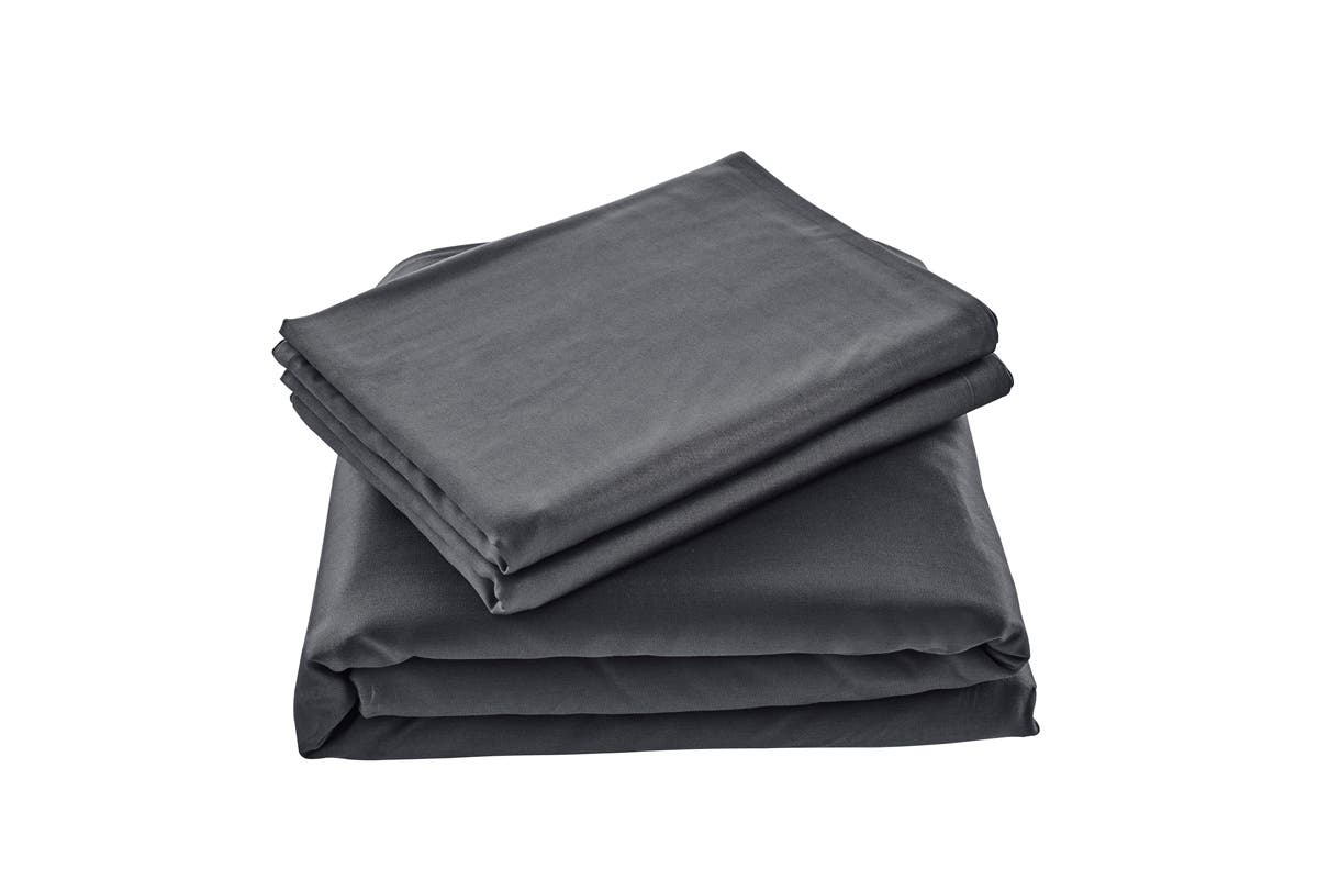 Ovela 100% Natural Bamboo Quilt Cover Set (Charcoal, King)