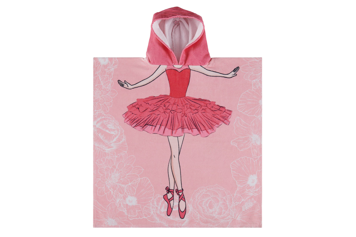 Ovela Ballerina Hooded Kids Beach Towel