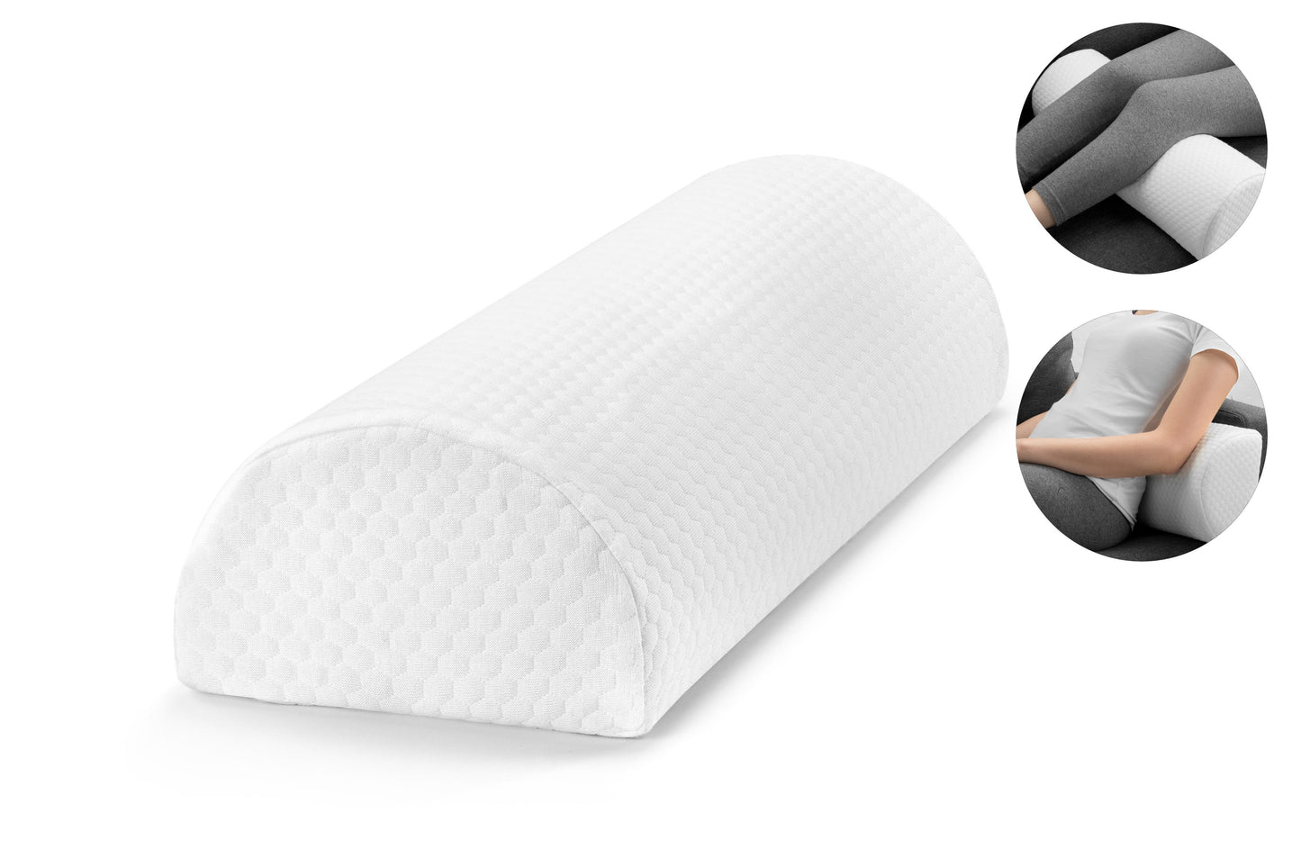 Ovela Half Moon Memory Foam Bolster Ankle & Knee Pillow