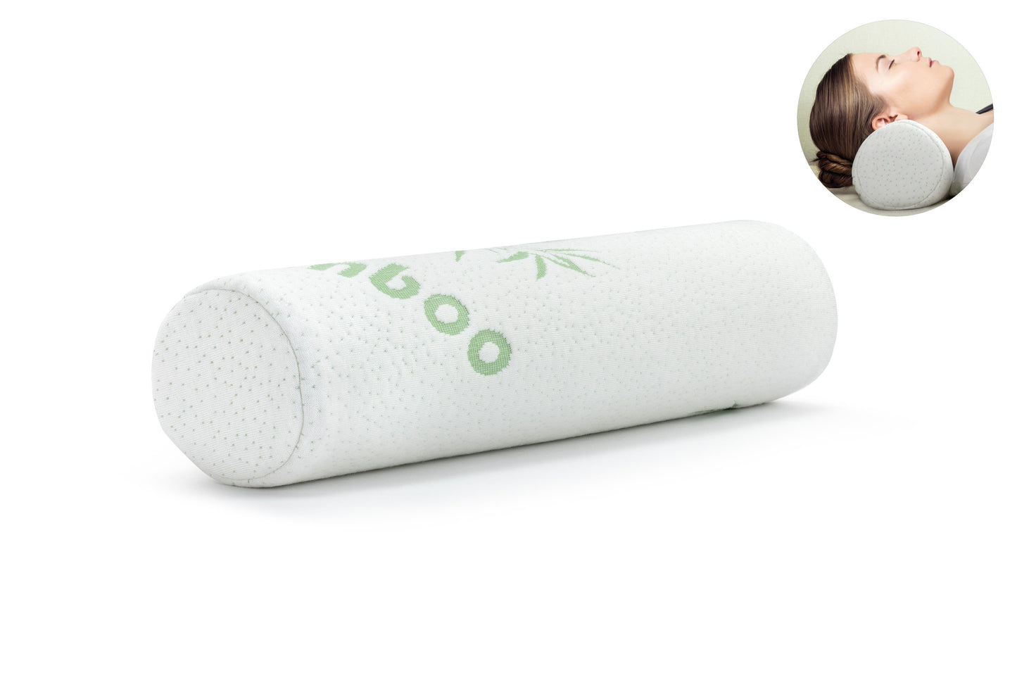 Ovela Set of 2 Memory Foam Neck Roll Bolster Pillows