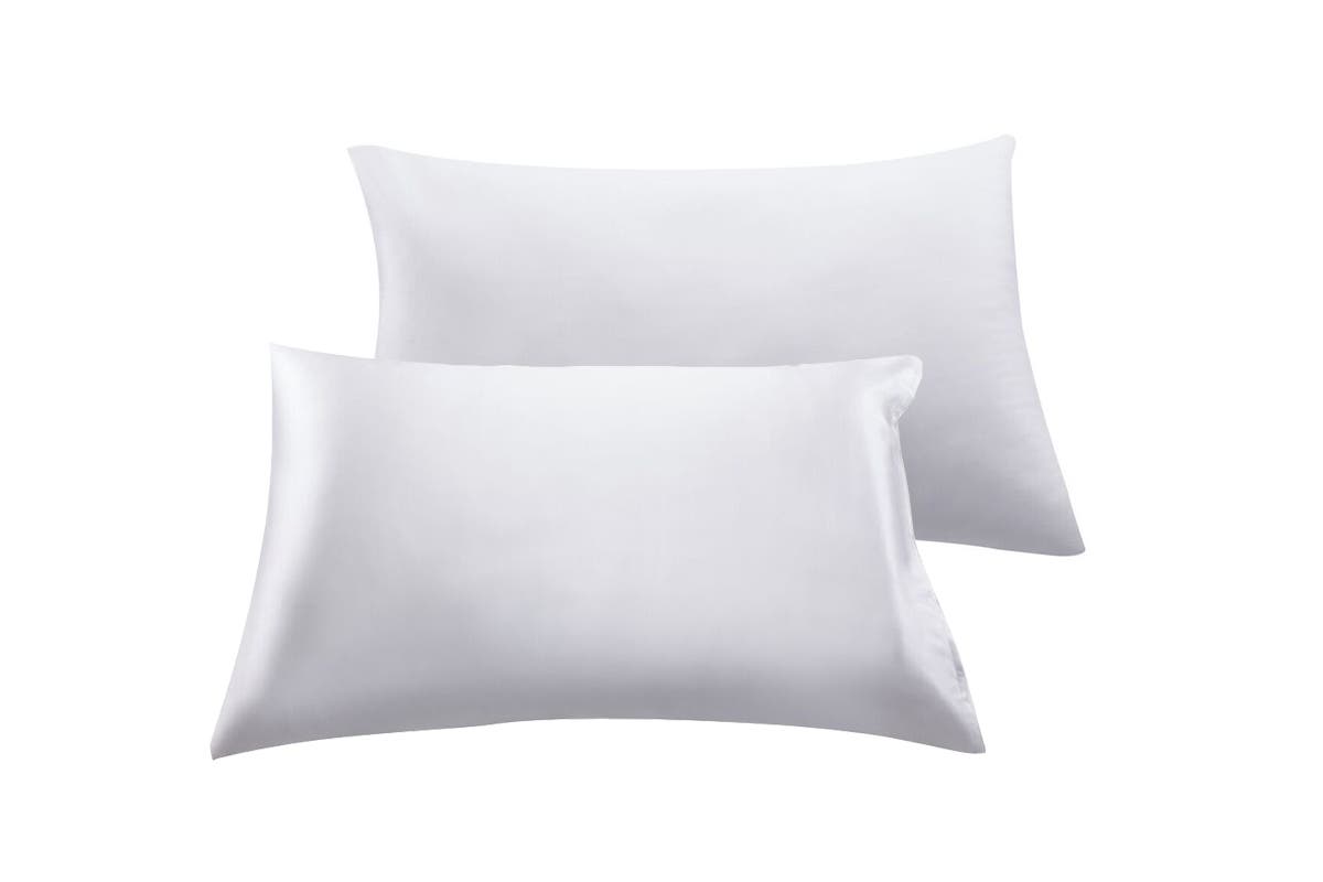 Ovela Set of 2 Mulberry Silk Pillowcases (White)