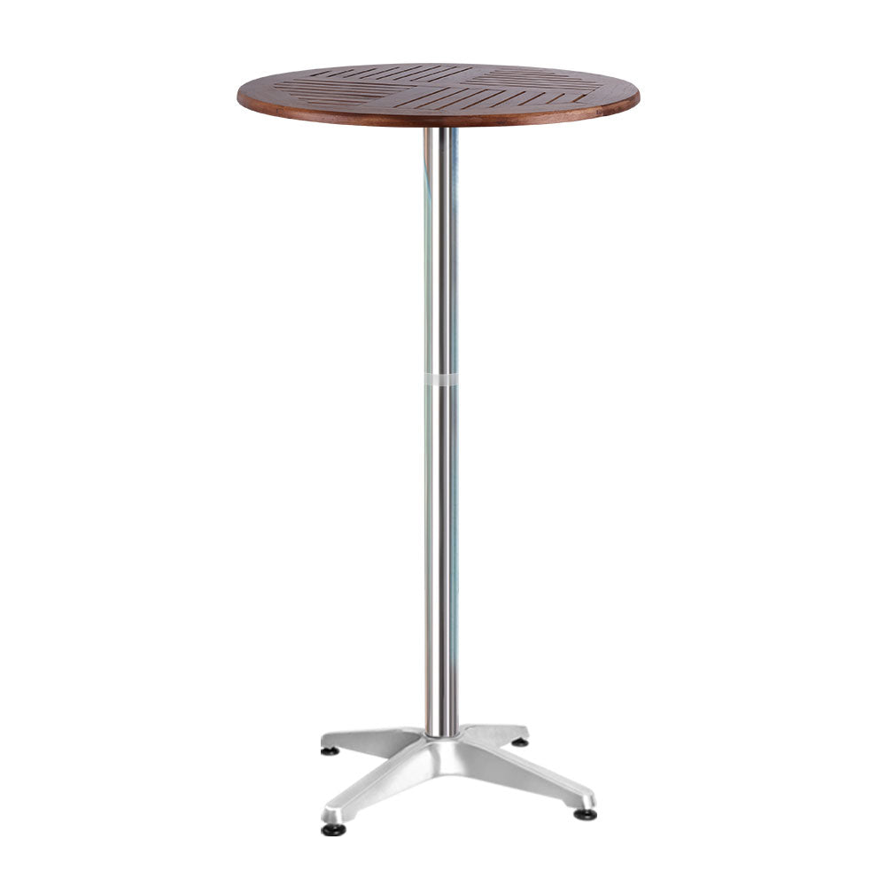 Outdoor Bar Table Furniture Wooden Cafe Table Aluminium Adjustable Round Gardeon | Auzzi Store