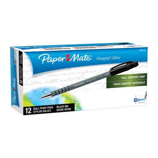 PAPER MATE Flex Grip Ball Pen 1.0mm Black Box of 12 | Auzzi Store