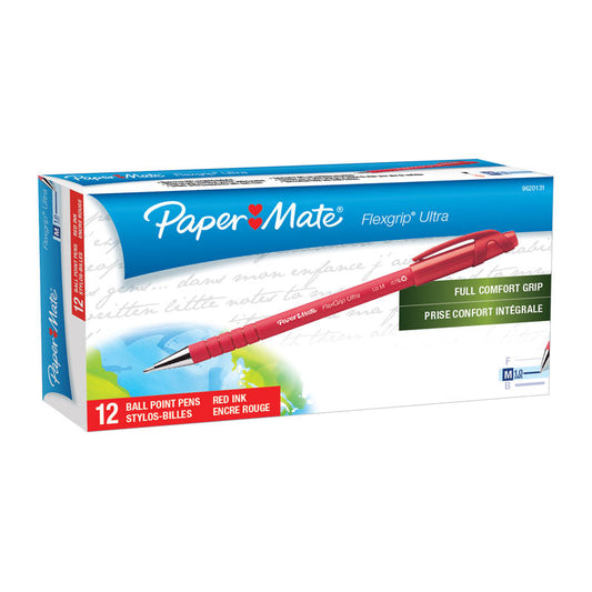 PAPER MATE Flex Grip Ball Pen 1.0mm Red Box of 12 | Auzzi Store