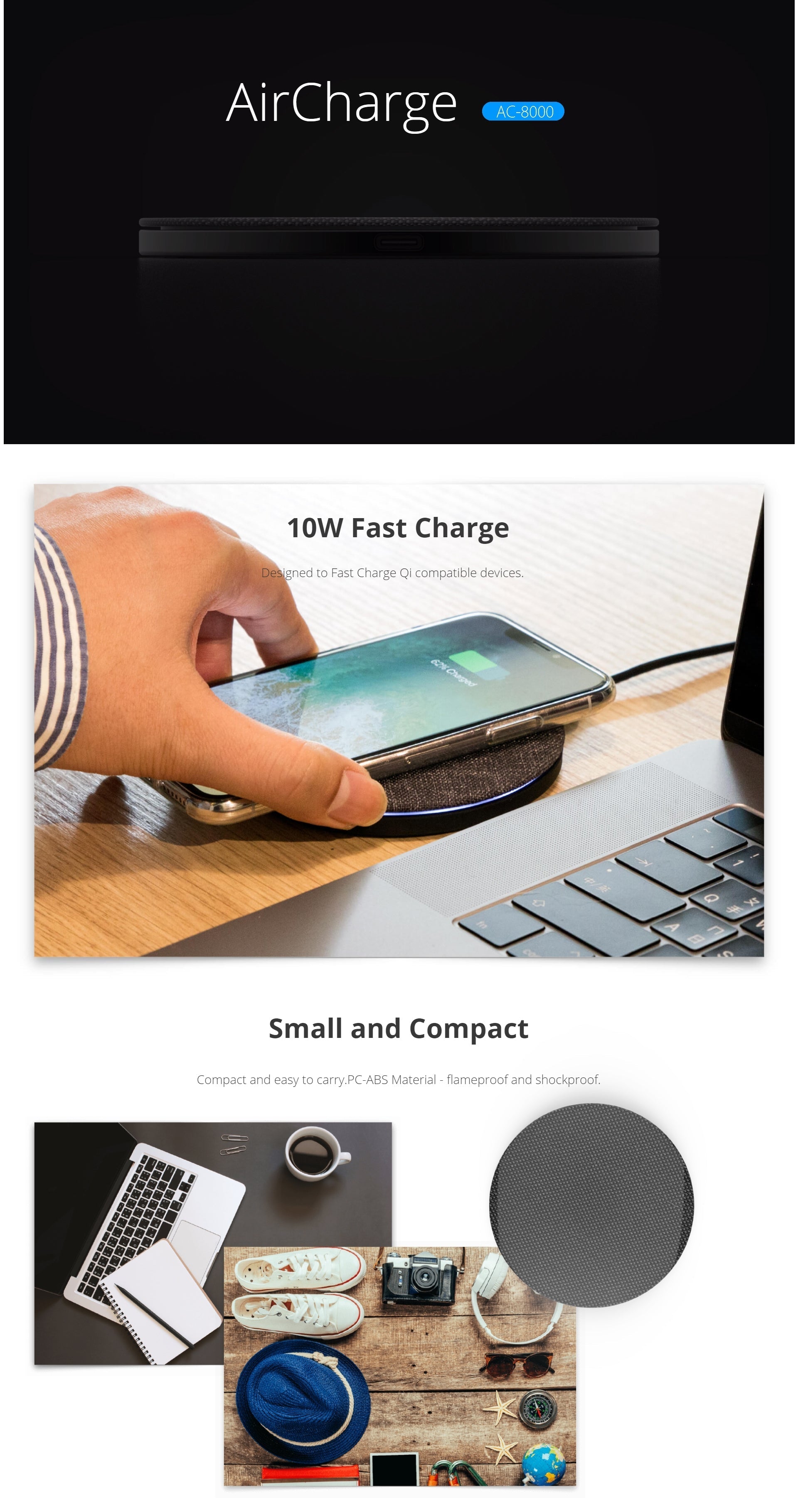 Photofast AirCharge Qi Compatible 10W Fast Charge (SKU:AC8000) | Auzzi Store
