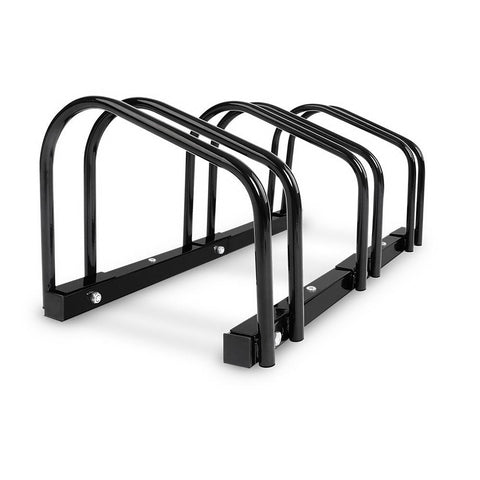 Weisshorn 3 Bike Stand Rack Bicycle Storage Floor Parking Holder Cycling Black - Auzzistore