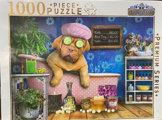 Puppy In Bath Comical Animals 1000 Piece Puzzle | Auzzi Store