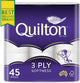 Quilton 3 Ply Toilet Tissue (180 Sheets per Roll, 11x10cm), Pack of 45 (9 Pack x 5 = 45) | Auzzi Store