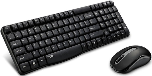 RAPOO X1800S 2.4GHz Wireless Optical Keyboard Mouse Combo Black - 1000DPI Nano Receiver 12m Battery | Auzzi Store