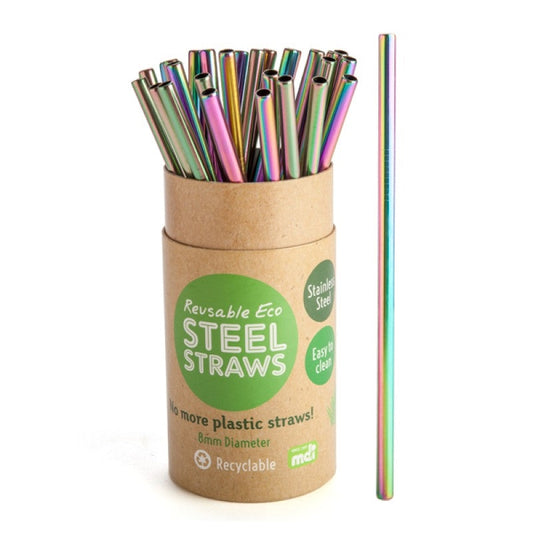 Rainbow Metallic Steel Straw 8mm | Auzzi Store