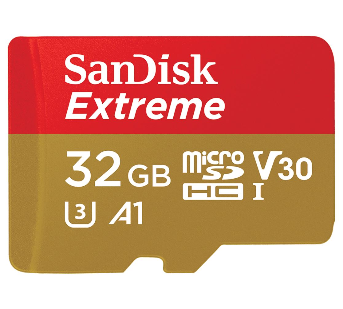 SANDISK 32GB Extreme microSD SDHC SQXAF V30 U3 C10 A1 UHS-1 100MB/s R 60MB/s W 4x6 SD Adaptor Android Smartphone Action Camera Drones | Auzzi Store