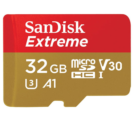 SANDISK 32GB Extreme microSD SDHC SQXAF V30 U3 C10 A1 UHS-1 100MB/s R 60MB/s W 4x6 SD Adaptor Android Smartphone Action Camera Drones | Auzzi Store